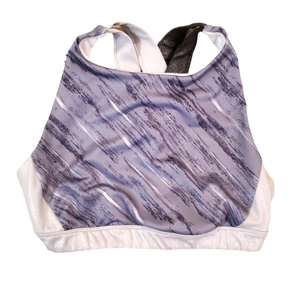 JoyLab‎ Women's Silver Metallica High Neck Sports Bra Medium